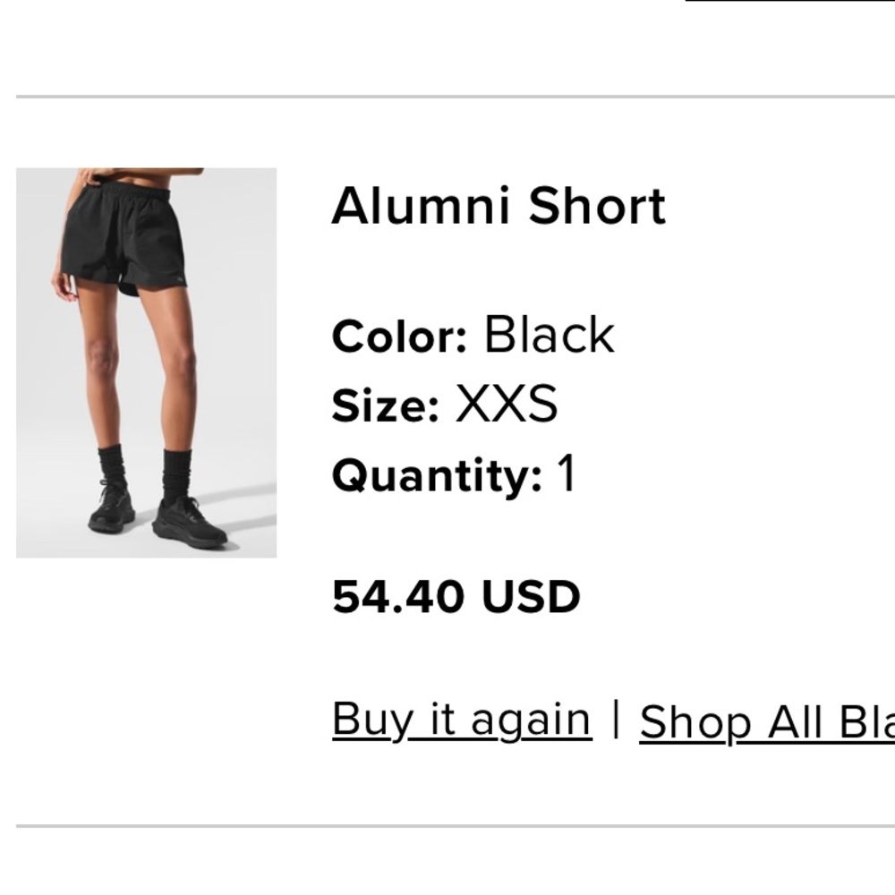 Alo Black Alumni Shorts
